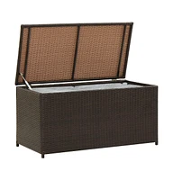 vidaXL Patio Storage Box Poly Rattan 39.3"x19.6"x19.6" Brown