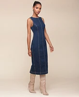 Avec Les Filles Women's Sleeveless Denim Midi Dress