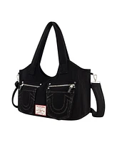 True Religion Horseshoe stitch Corduroy satchel.