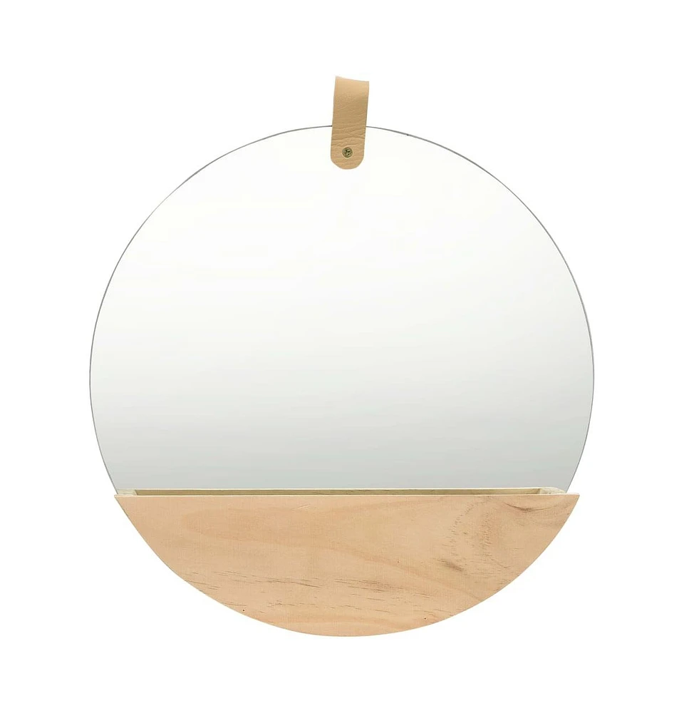 vidaXL Wall Mirror Solid Pinewood 13.8"