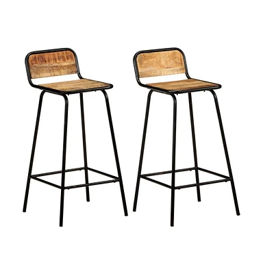 vidaXL Bar Chairs pcs Solid Mango Wood