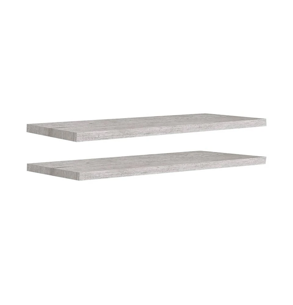 vidaXL Floating Wall Shelves 2 pcs Concrete Gray 35.4"x9.3"x1.5" Mdf