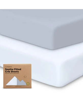 KeaBabies 2pk Soothe Fitted Crib Sheets Neutral, Organic Baby Sheets, Fits Standard Nursery Mattress