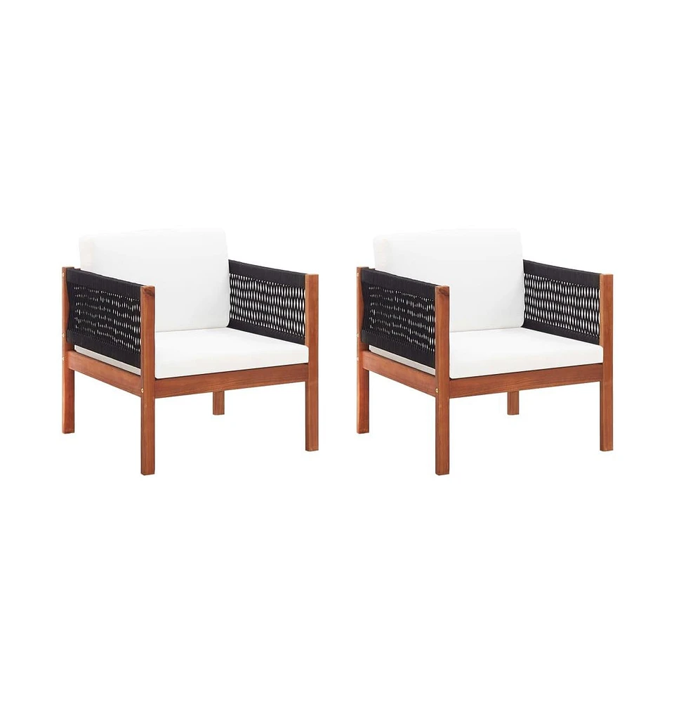 vidaXL Patio Chairs 2 pcs Solid Acacia Wood