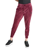 Dkny Women's Platinum Velour Slim-Fit Joggers