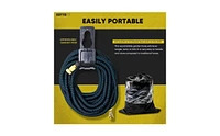 Kotto 25' Expandable Water Garden Hose: 10 Spray Nozzles, Solid Brass Connector, Leak-Proof Design