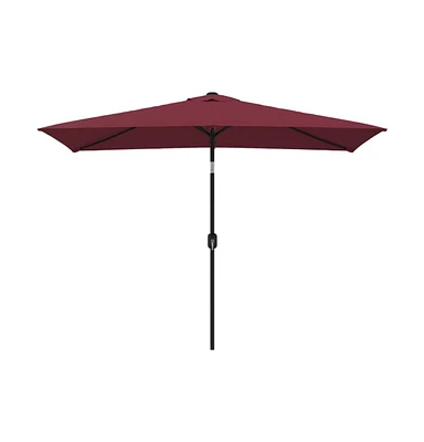 vidaXL Garden Parasol with Metal Pole 118.1"x78.7" Bordeaux Red