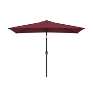 vidaXL Outdoor Parasol with Metal Pole 118.1"x78.7" Bordeaux Red