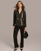 Donna Karan New York Women's Printed Long-Sleeve Button Down Shirt