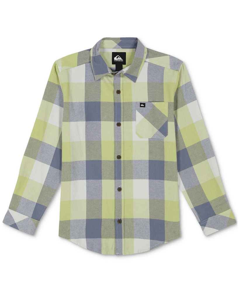 Quiksilver Big Boys Mother Fly Loose-Fit Check Button-Down Flannel Shirt