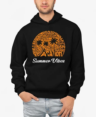 La Pop Art Men's Summer Vibes Word Hooded Sweatshirt