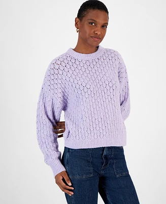 And Now This Women's Pointelle Knit Crewneck Sweater, Created for Macy's