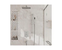 Casainc 10 Inch Wall Mounted Square Shower System Set with Handheld Spray & Slidebar