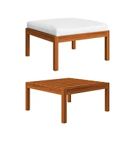 vidaXL Patio Footstool with Cushion Solid Acacia Wood