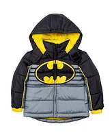 Dc Comics Boys Justice League Batman Zip Up Puffer Jacket to