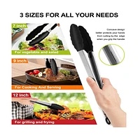 Cowin Kitchen Tongs Set with Silicone Tips Heat Resistant