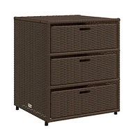 vidaXL Patio Storage Cabinet 21.7"x23.2"x27.2" Poly Rattan