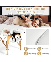 Skonyon Portable Adjustable Facial Spa Bed with Carry Case-White