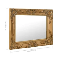 vidaXL Wall Mirror Baroque Style 19.7"x15.7" Gold