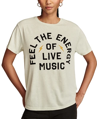 Lucky Brand Women's Feel The Energy Of Live Music Crewneck T-Shirt