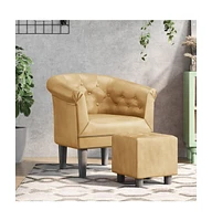 vidaXL Tub Chair with Footstool Gold Faux Leather