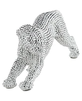 Studio 55D Silver Prowling Leopard 17 1/2" Wide Accent Sculpture