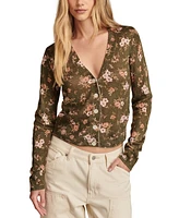 Lucky Brand Women's Floral Print Button-Front Cardigan