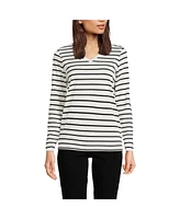 Lands' End Petite Relaxed Supima Cotton Long Sleeve V-Neck T-Shirt