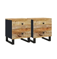 vidaXL Bedside Cabinets 2 pcs 15.7"x13"x18.1" Solid Wood Mango