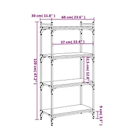 vidaXL Bookcase 4-Tier Brown Oak 23.6"x11.8"x47.2" Engineered Wood