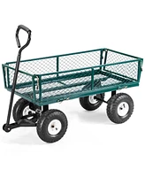 Sugift Heavy Duty Garden Utility Cart Wagon Wheelbarrow