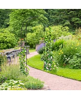 Costway Garden Arch Arbor Trellis Pergola 7.5 ft Metal Archway for Climbing Plants Party
