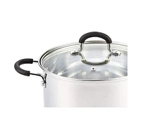 Cook N Home 20 Quart Professional Stainless Steel Stock Pot with Stay-Cool Handles, silver