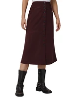 Frye Women's Faux-Suede Corset-Seamed Midi Skirt