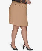 Dkny Plus Faux-Wrap Midi Skirt