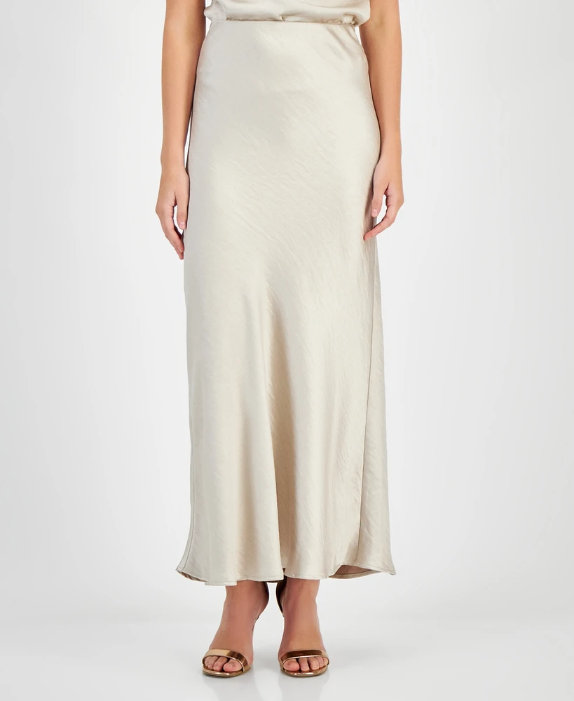 Lucy Paris Women's Ruby Satin Pull-On Maxi Skirt