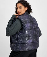 Id Ideology Plus Speckle Foil Puffer Vest, Created for Macy's