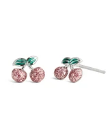 Coach Pink Glitter Cherry Cluster Stud Earrings