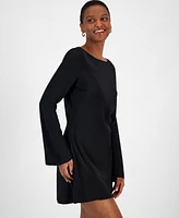 French Connection Women's Ennis Satin Long Sleeve Mini Dress