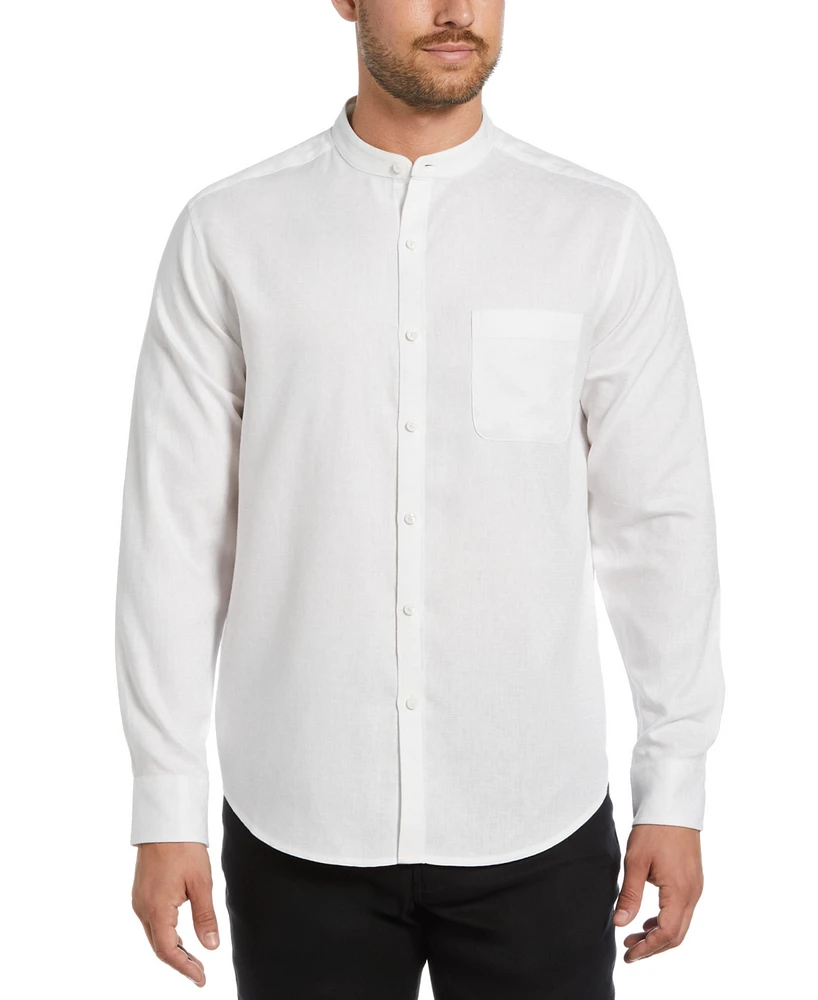 Cubavera Men's Relaxed-Fit Banded Collar Long Sleeve Button-Down Shirt