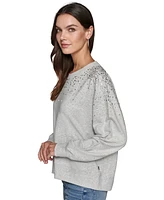 Karl Lagerfeld Paris Women's Embellished Crewneck Sweatshirt