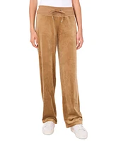 Vince Camuto Women's Velour Drawstring-Waist Straight-Leg Pants