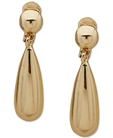 Anne Klein Gold-Tone Tear-Shape Clip-On Drop Earrings