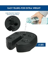 Givimo 4 Pieces 20Lbs Water Filled Weight Plates for Shade Umbrella