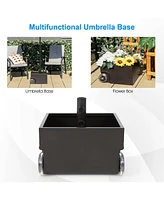 Givimo 150 Pounds Patio Umbrella Base Stand Wheels Planter Outdoor