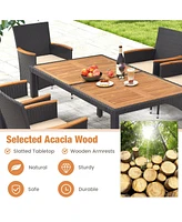 Givimo 7 Pieces Outdoor Dining Set with Umbrella Hole for Backyard