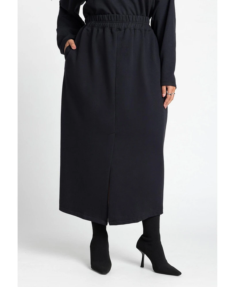 Eloquii Plus Maxi French Terry Skirt