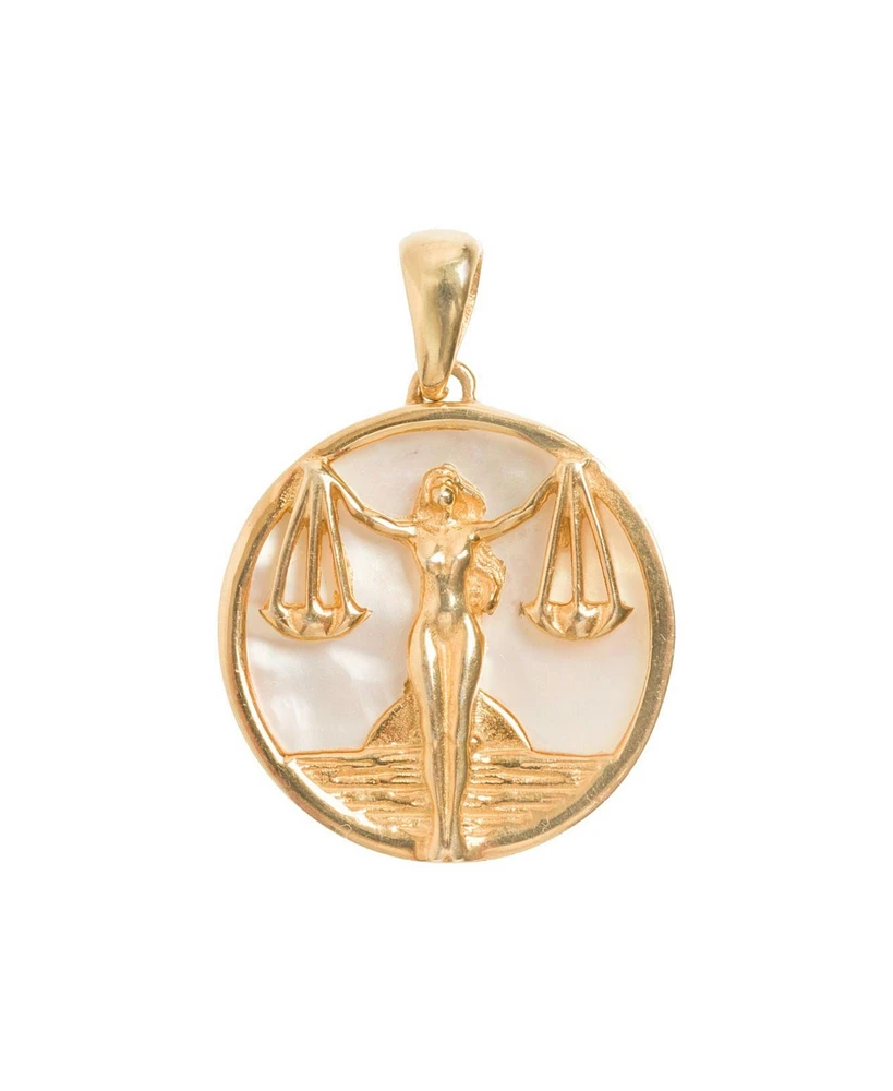 Freya Rose Libra, Gold Zodiac Pendant