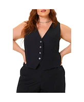 Eloquii Women's Pinstripe Suit Vest