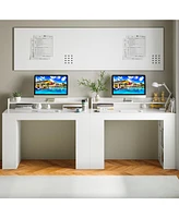 Gymax 48'' Computer Desk Study Writing Workstation w/ Bookshelf & Monitor Stand Riser